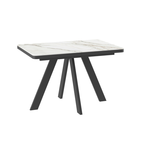 Стол BOBY RADIAL-140, раздвижной 140(180)х85, CALAKATTA GOLD ST CER/ЧЕРНЫЙ